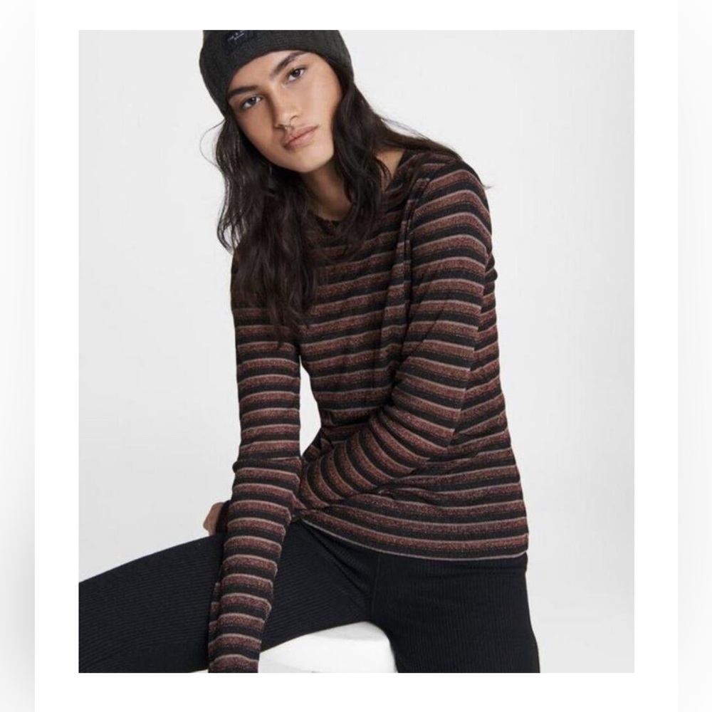 Rag & Bone semi sheer striped long sleeve shirt